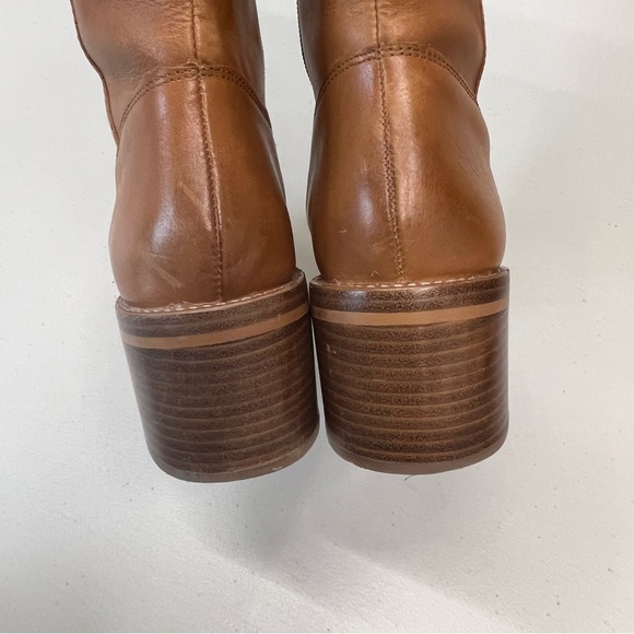 J Crew Knee High Stacked Heel Burnished Sand Boots Size 8 - Picture 8 of 13